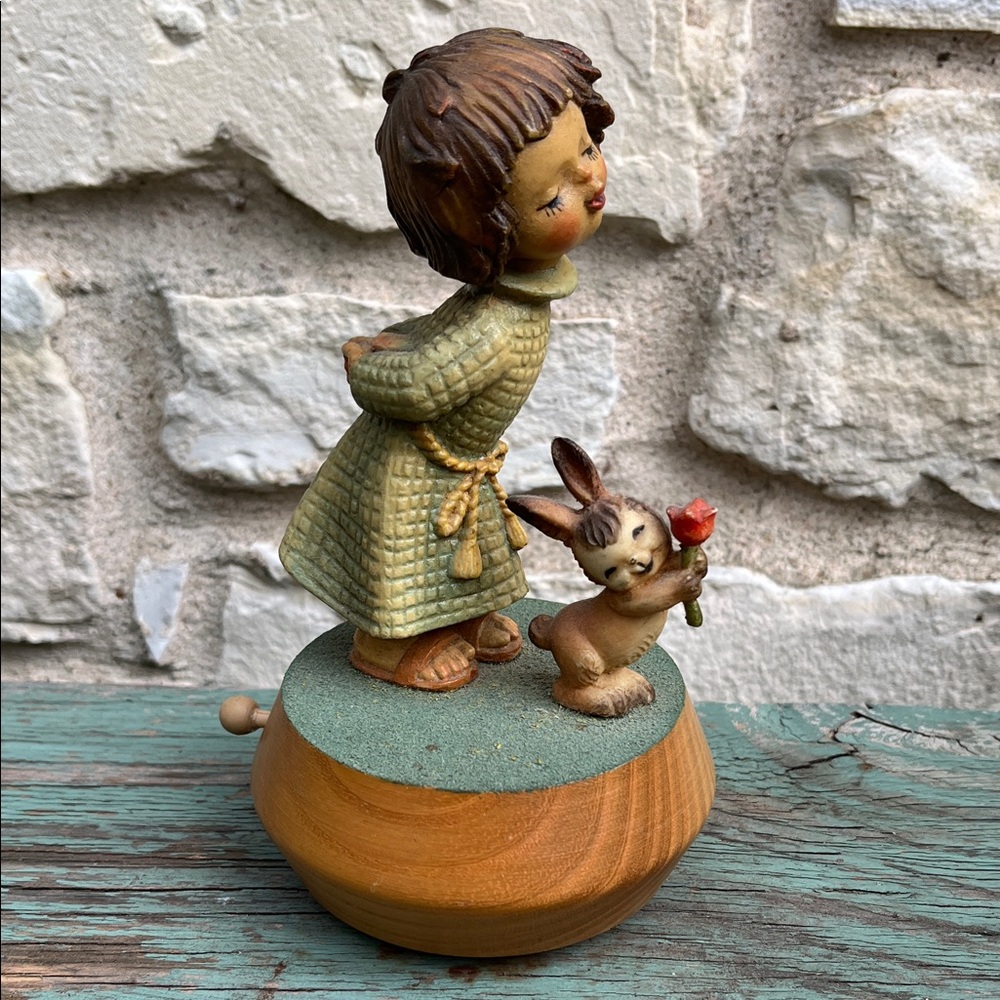 Vintage 1950s Anri by Ferrandiz Wooden Figure Figurine Rabbit